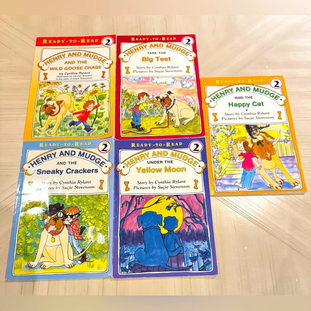 Vintage Henry & Mudge First Edition Level 2 Paperback Book Bundle – 5 Books